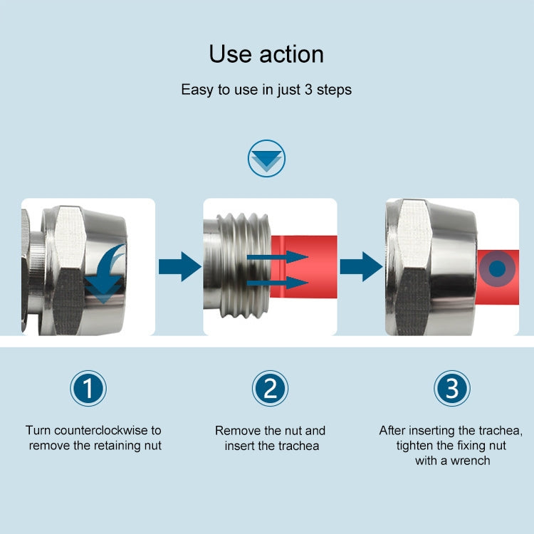 LAIZE Nickel Plated Copper Y-type Tee Pneumatic Quick Connector