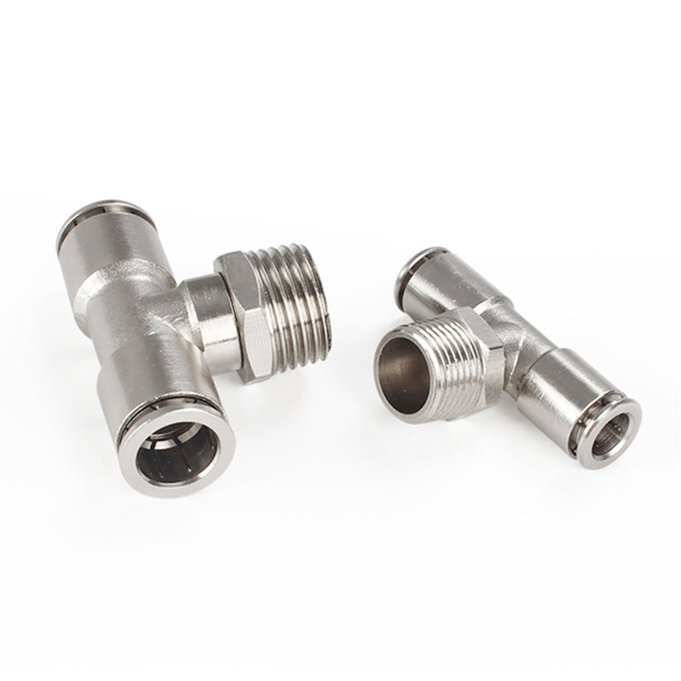 LAIZE Nickel Plated Copper Male Tee Branch Pneumatic Quick Connector