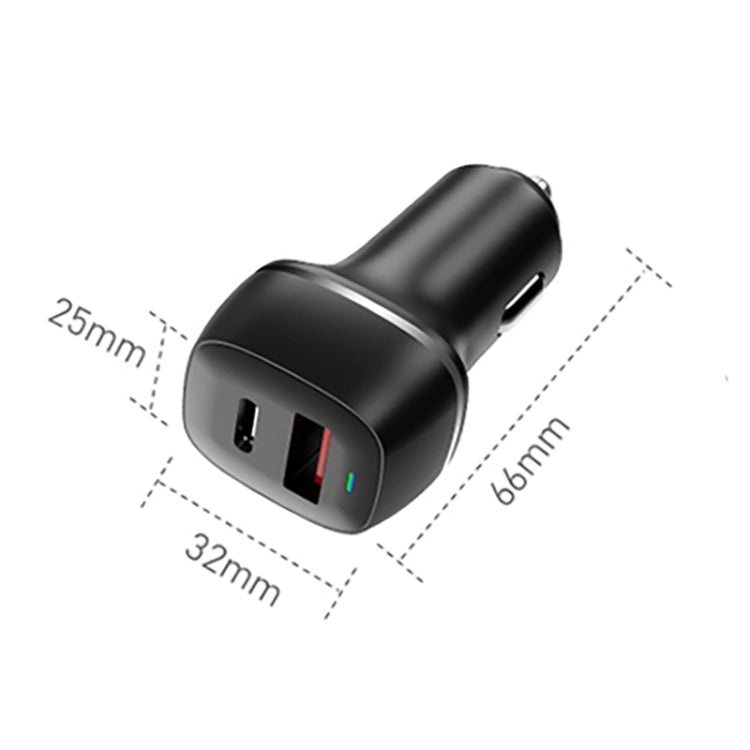 ACC-578 33W USB-C/Type-C+USB Fast Charge Car Charger, ACC-578(Black), ACC-578(White)