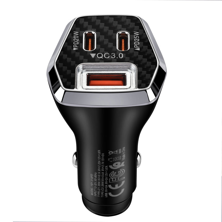 ACC-319PD 45W USB+Dual Type-C Fast Charge Car Charger, ACC-319PD