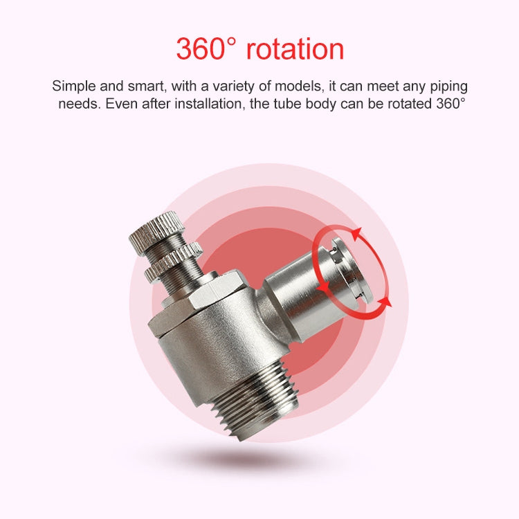LAIZE Nickel Plated Copper Male Thread Throttle Valve Pneumatic Connector