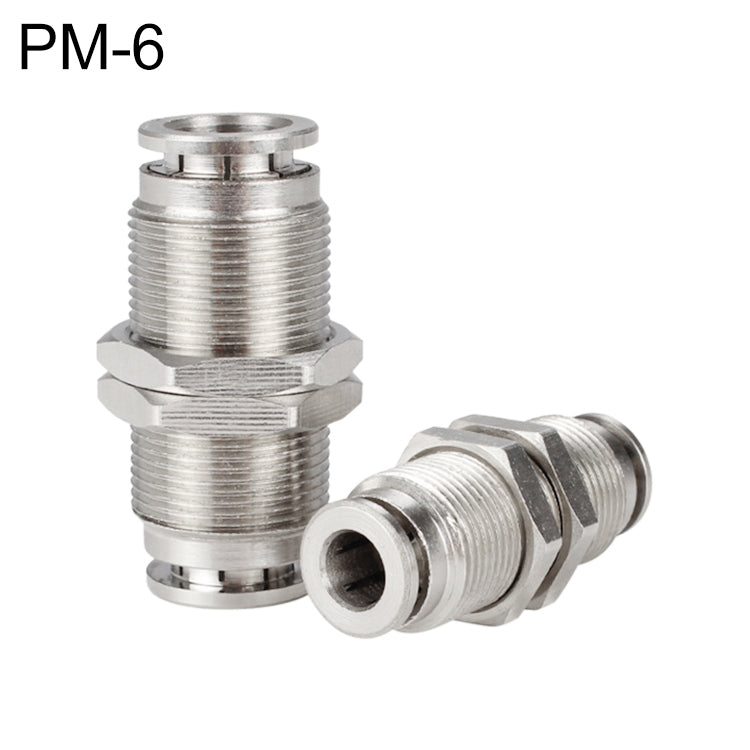 LAIZE Nickel Plated Copper Bulkhead Straight Pneumatic Quick Connector