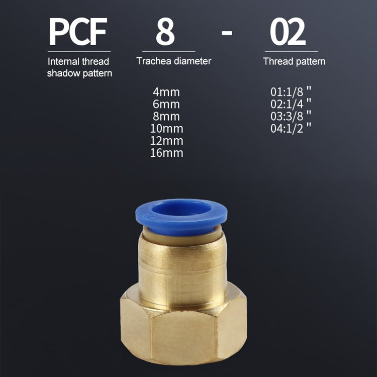 PCF6-03 LAIZE 2pcs Female Thread Straight Pneumatic Quick Connector
