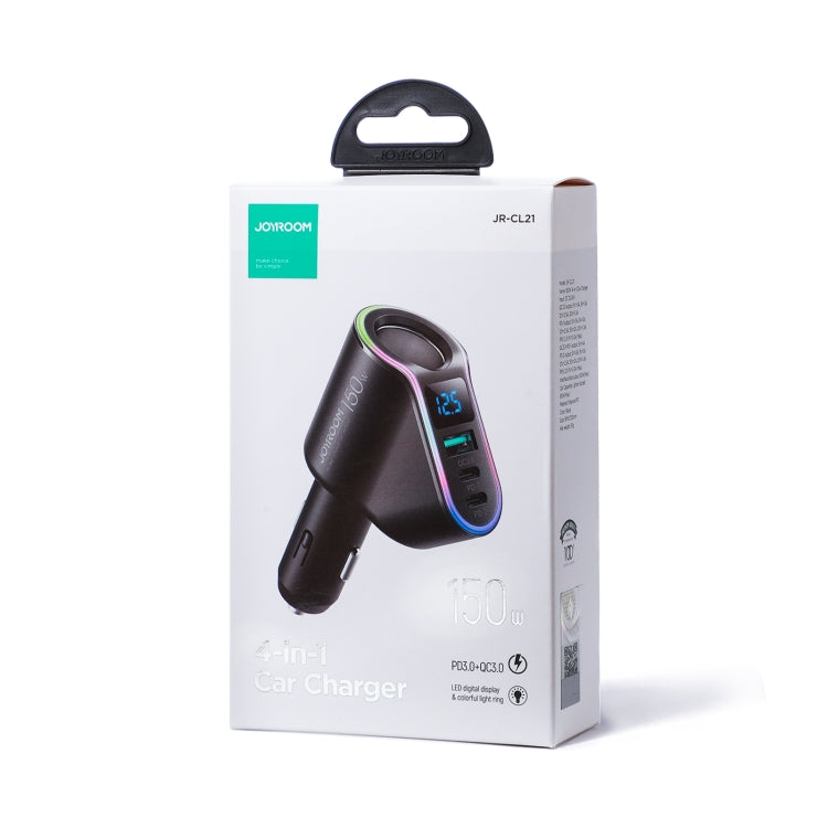 JOYROOM JR-CL21 150W 4-in-1 USB + Type-Cx2 Car Charger with Cigarette Lighter