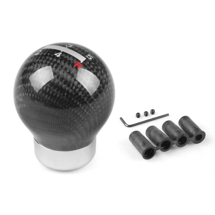 Sleek Carbon Fibre 5-Speed Gear Shift Knob for Universal Cars