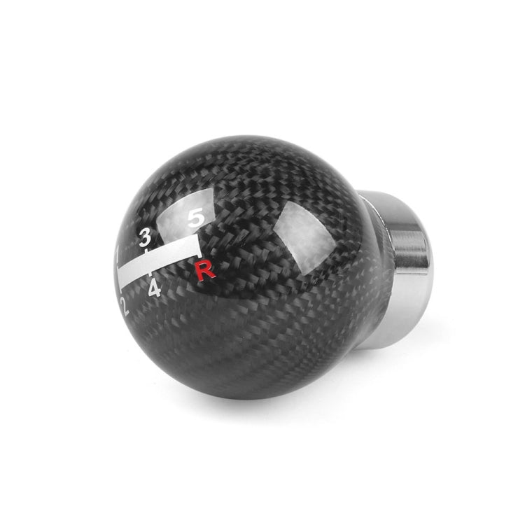 Sleek Carbon Fibre 5-Speed Gear Shift Knob for Universal Cars