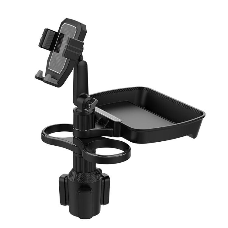 360-Degree Rotating Car Cup Holder with Mobile Phone Stand and Tray for Drinks