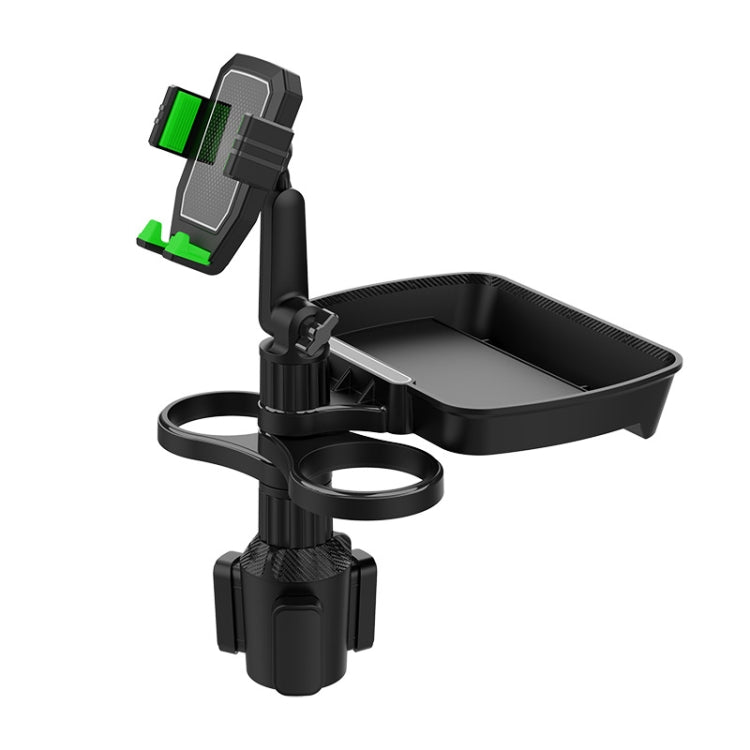 360-Degree Rotating Car Cup Holder with Mobile Phone Stand and Tray for Drinks