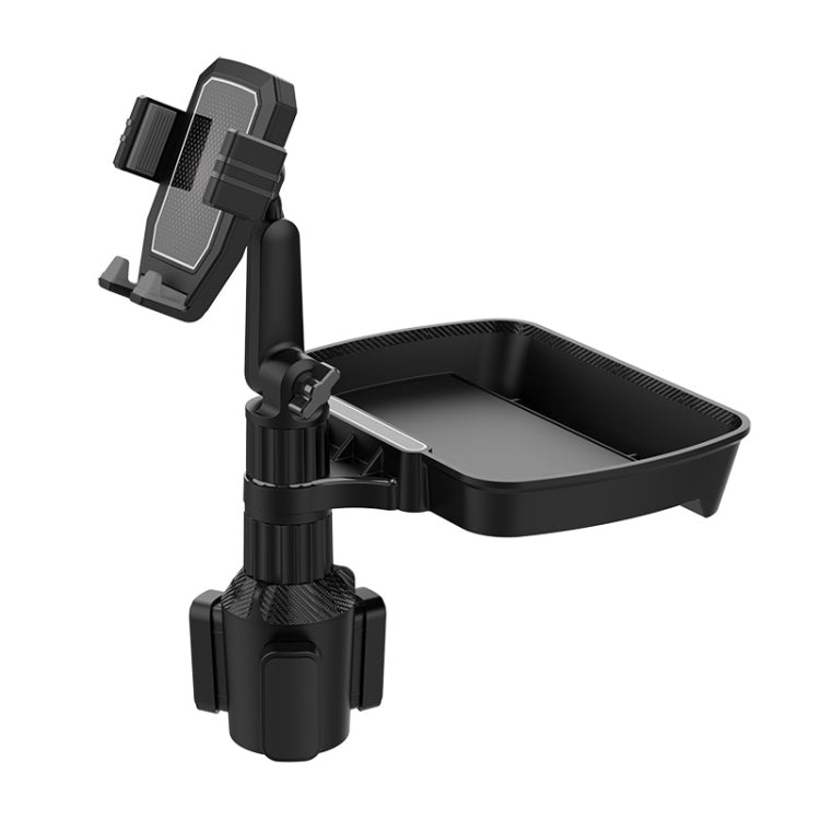 360-Degree Rotating Car Cup Holder with Mobile Phone Stand and Tray for Drinks