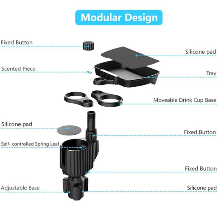 360-Degree Rotating Car Cup Holder with Versatile Dinner Tray