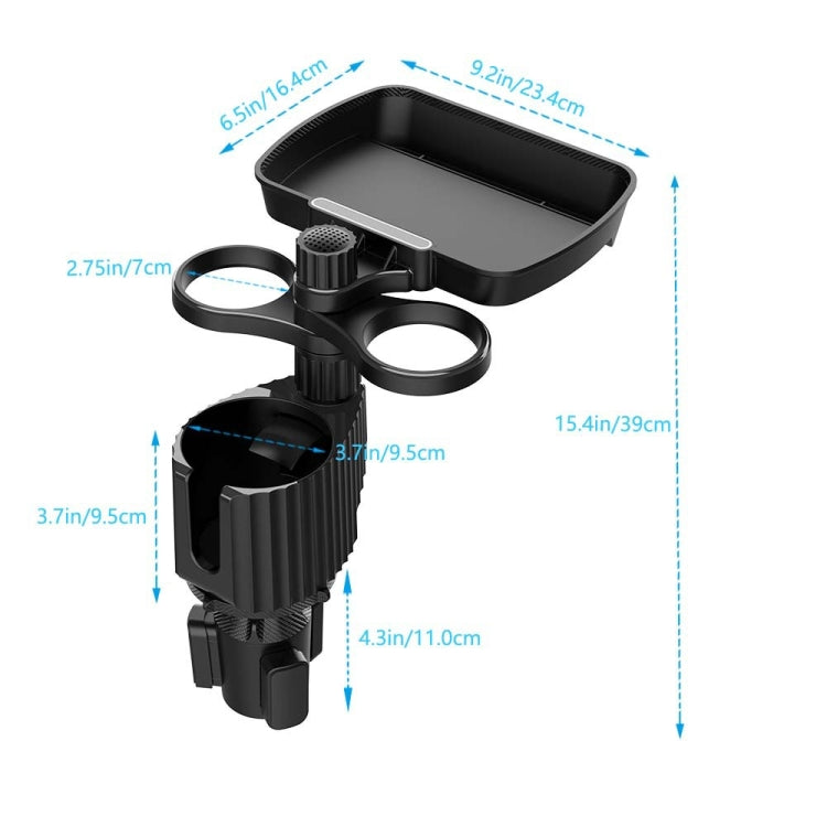 360-Degree Rotating Car Cup Holder with Versatile Dinner Tray