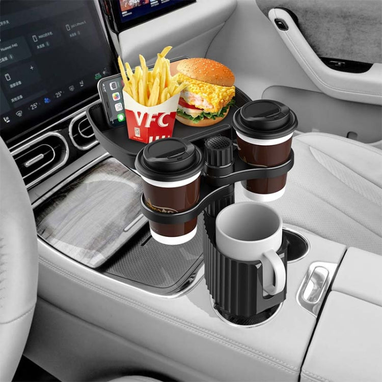 360-Degree Rotating Car Cup Holder with Versatile Dinner Tray
