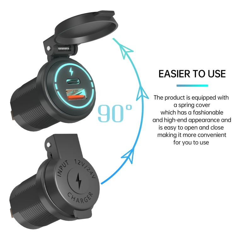 ZH-1786A1 QC3.0 USB-A + Type-C Dual Interface Car Charger, ZH-1786A1