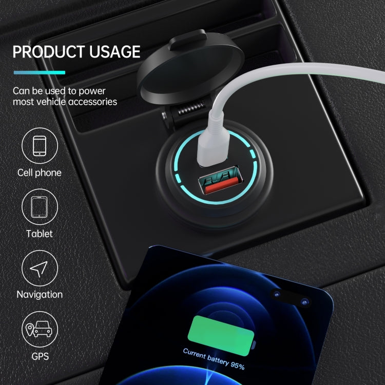 ZH-1786A1 QC3.0 USB-A + Type-C Dual Interface Car Charger, ZH-1786A1