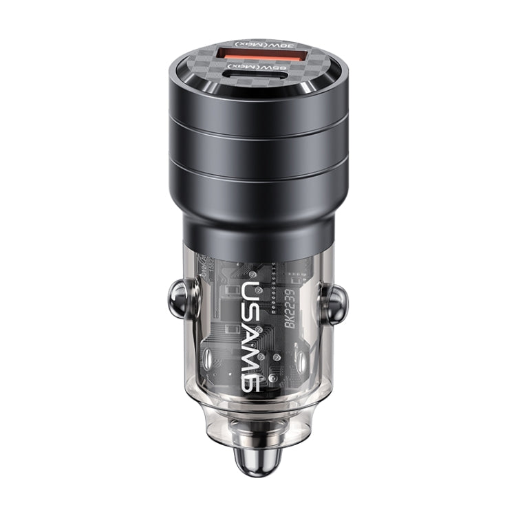USAMS US-CC176 C36 Aluminum Alloy Transparent Mini Car Charger, C36 (Purple), C36 (Black)