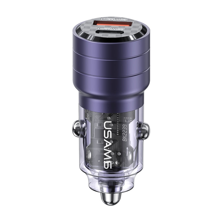 USAMS US-CC176 C36 Aluminum Alloy Transparent Mini Car Charger, C36 (Purple), C36 (Black)