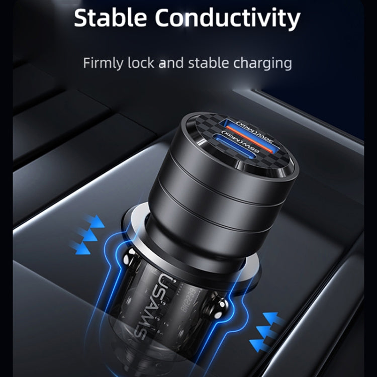 USAMS US-CC176 C36 Aluminum Alloy Transparent Mini Car Charger, C36 (Purple), C36 (Black)