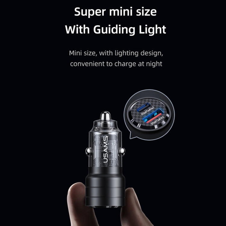 USAMS US-CC176 C36 Aluminum Alloy Transparent Mini Car Charger, C36 (Purple), C36 (Black)
