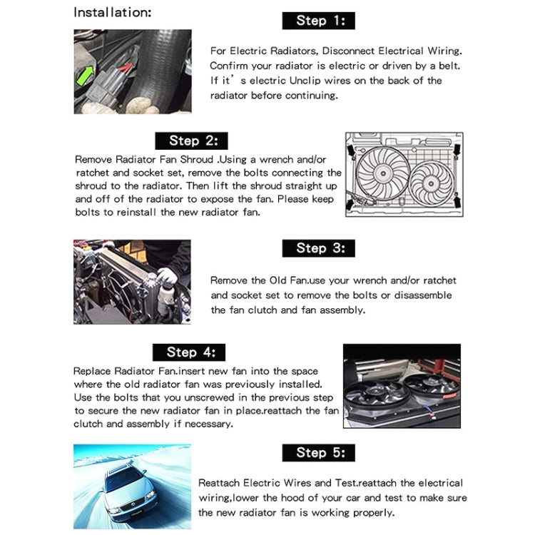 12V 80W Car Powerful Transmission Oil Cooling Fan with Mounting Accessorie
