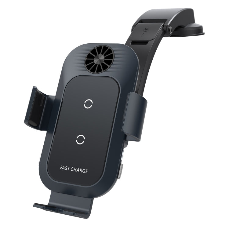 C35 Fan Cooling Dual Coil Car Phone Holder Wireless Charger