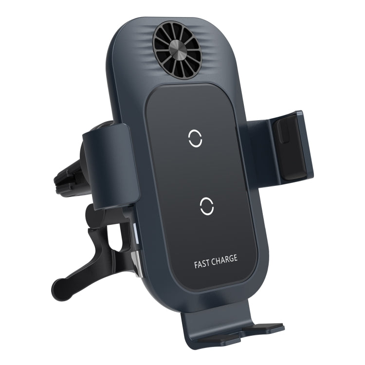 C35 Fan Cooling Dual Coil Car Phone Holder Wireless Charger