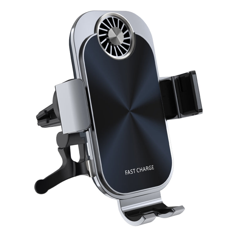 C36 Fan Cooling Dual Coil Car Phone Holder Wireless Charger