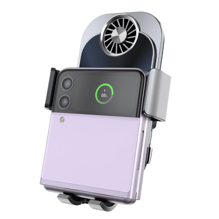 C36 Fan Cooling Dual Coil Car Phone Holder Wireless Charger