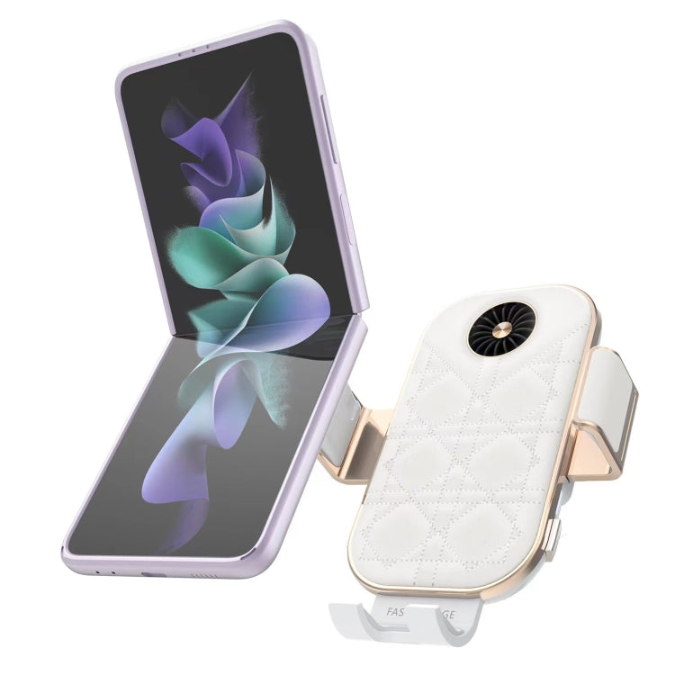 C38 Fan Cooling Dual Coil Car Phone Holder Wireless Charger