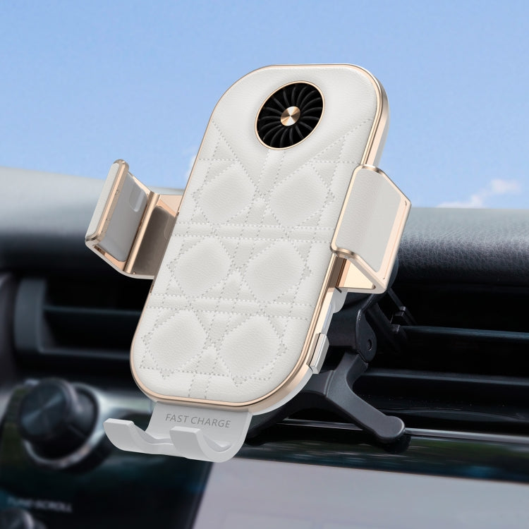 C38 Fan Cooling Dual Coil Car Phone Holder Wireless Charger