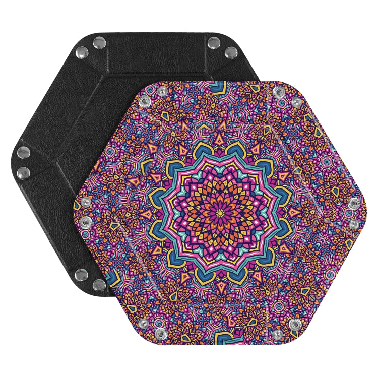 Hexagonal Desktop PU Storage Box Sundries Tray