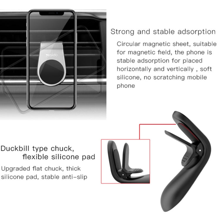 Yesido C64 Magnetic Phone Holder for Car Air Vent - Ultra-Stable & Scratch-Free Design