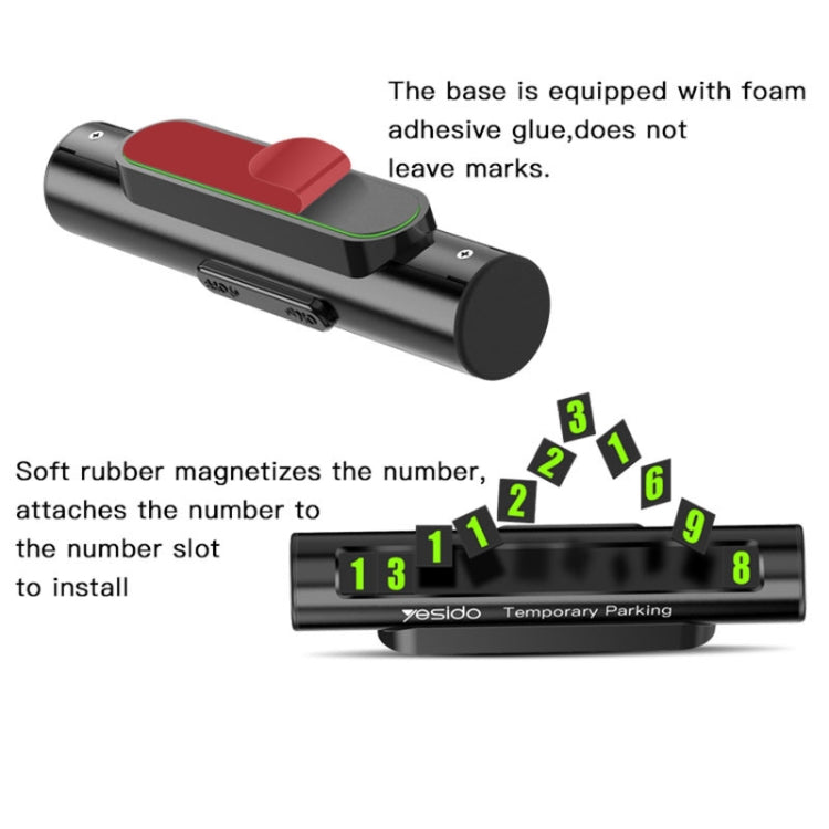 Yesido C68 Magnetic Luminous Parking Card for Car - Discreet Slide-Out Number Plate