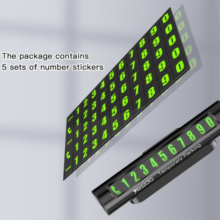 Yesido C68 Magnetic Luminous Parking Card for Car - Discreet Slide-Out Number Plate