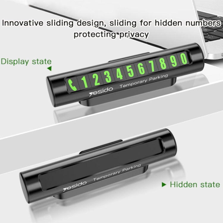 Yesido C68 Magnetic Luminous Parking Card for Car - Discreet Slide-Out Number Plate