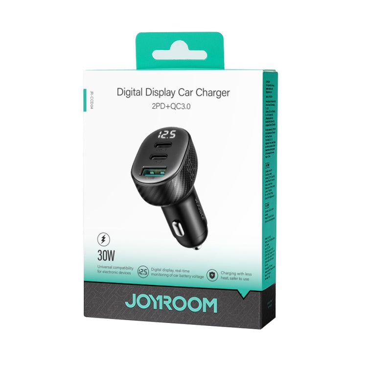 JOYROOM JR-CCD04 30W Dual PD + QC3.0 Ports Digital Display Car Charger, JR-CCD04