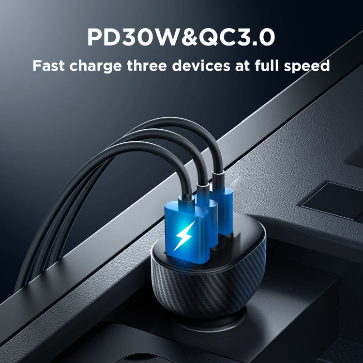 JOYROOM JR-CCD04 30W Dual PD + QC3.0 Ports Digital Display Car Charger, JR-CCD04