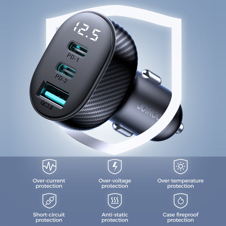 JOYROOM JR-CCD04 30W Dual PD + QC3.0 Ports Digital Display Car Charger, JR-CCD04