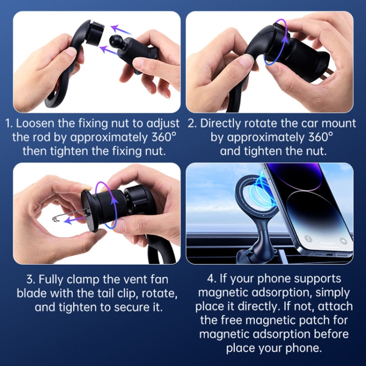 ROCK RPH1000 Car Air Vent Rotating Magnetic Ring Phone Mount