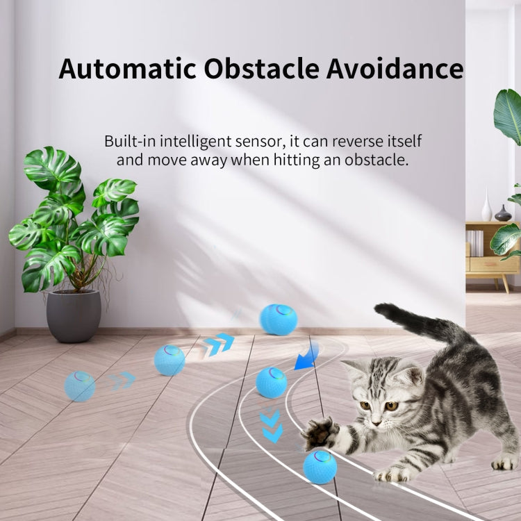 C2 5.5cm Intelligent Auto Pet Toy Cat Training Luminous Ball, No Remote Control