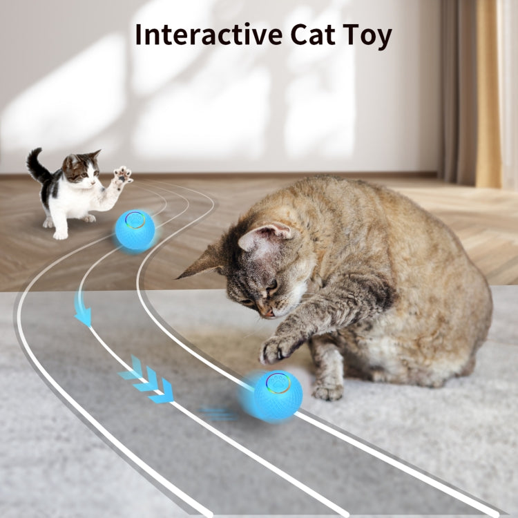 C2 5.5cm Intelligent Auto Pet Toy Cat Training Luminous Ball, No Remote Control