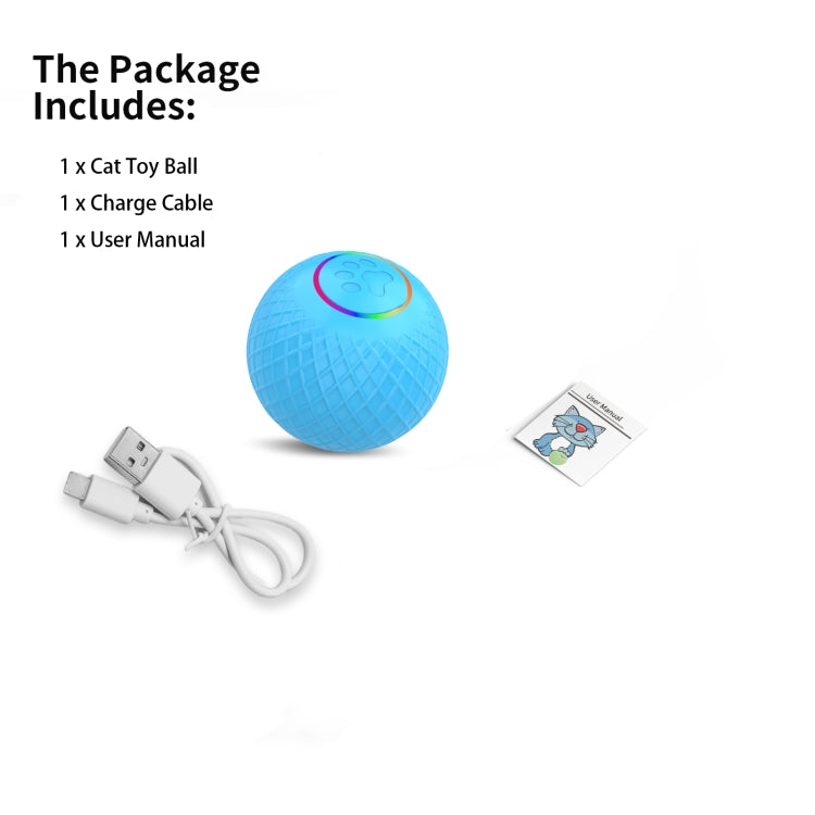 C2 5.5cm Intelligent Auto Pet Toy Cat Training Luminous Ball, No Remote Control