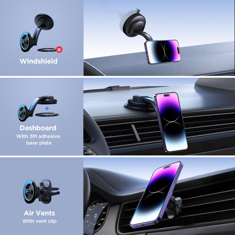 JOYROOM JR-ZS366-W 2 in 1 Dashboard Air Vent Magnetic Car Phone Mount Kit