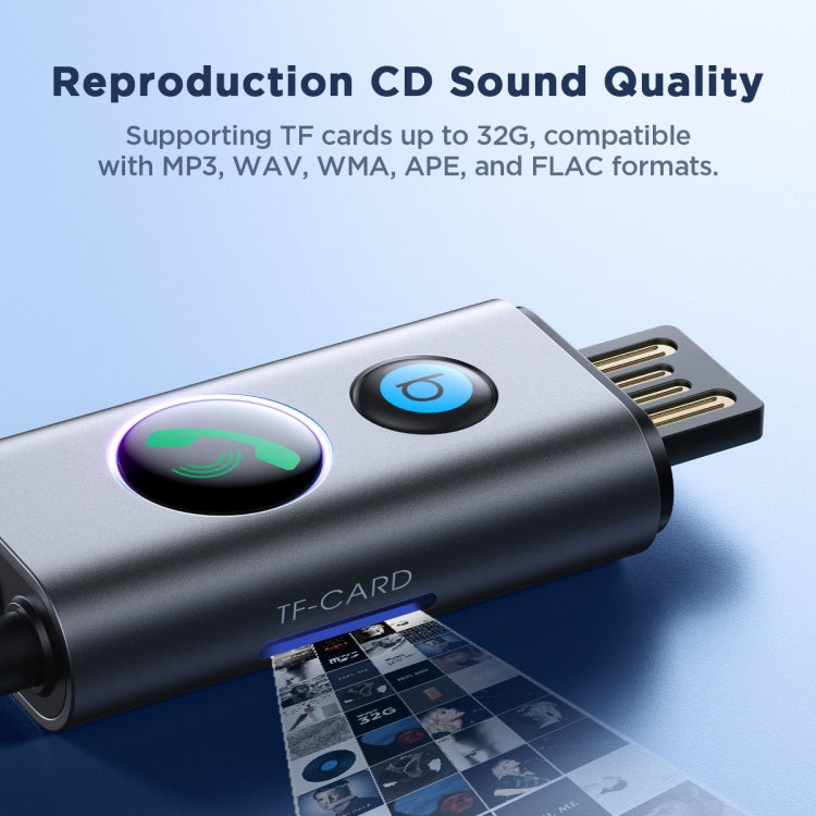 JOYROOM JR-CB7 Car-B Series Car Bluetooth 5.3 Wireless Receiver AUX Adapter Support TF Card, JR-CB7