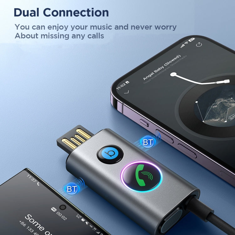 JOYROOM JR-CB7 Car-B Series Car Bluetooth 5.3 Wireless Receiver AUX Adapter Support TF Card, JR-CB7