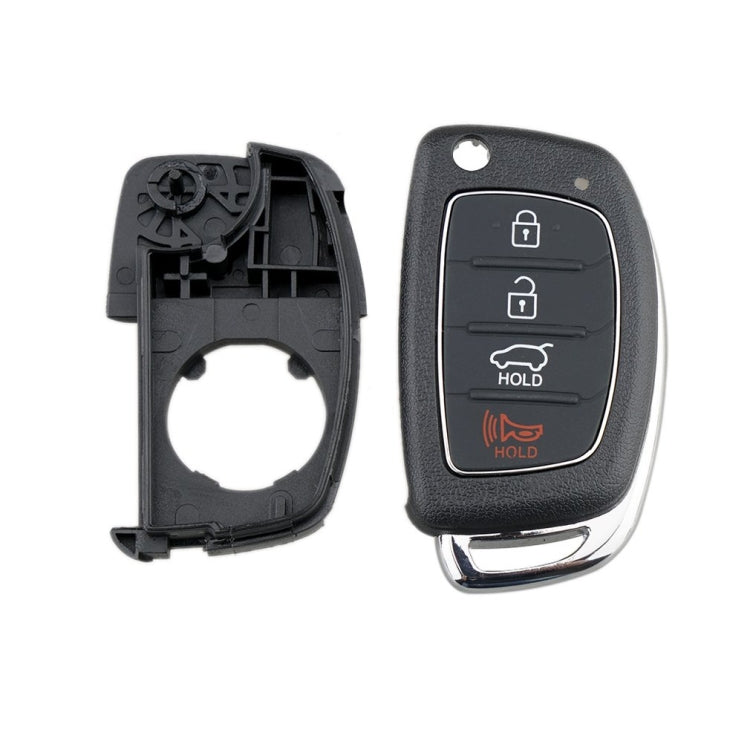 4-button Folding Car Key Shell with Metal Edge Solaris ix35 ix4 Santa For Hyundai Sonata 2014-2017 / Tucson 2016-2019 /  Santa Fe 2013-2016