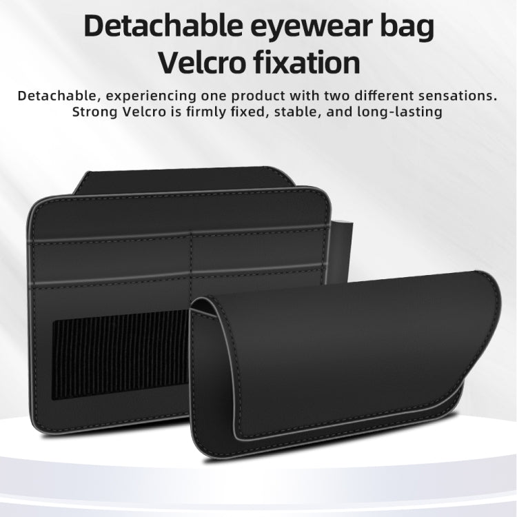 3073 Napa Texture Leather Car Removable Glasses Storage Bag