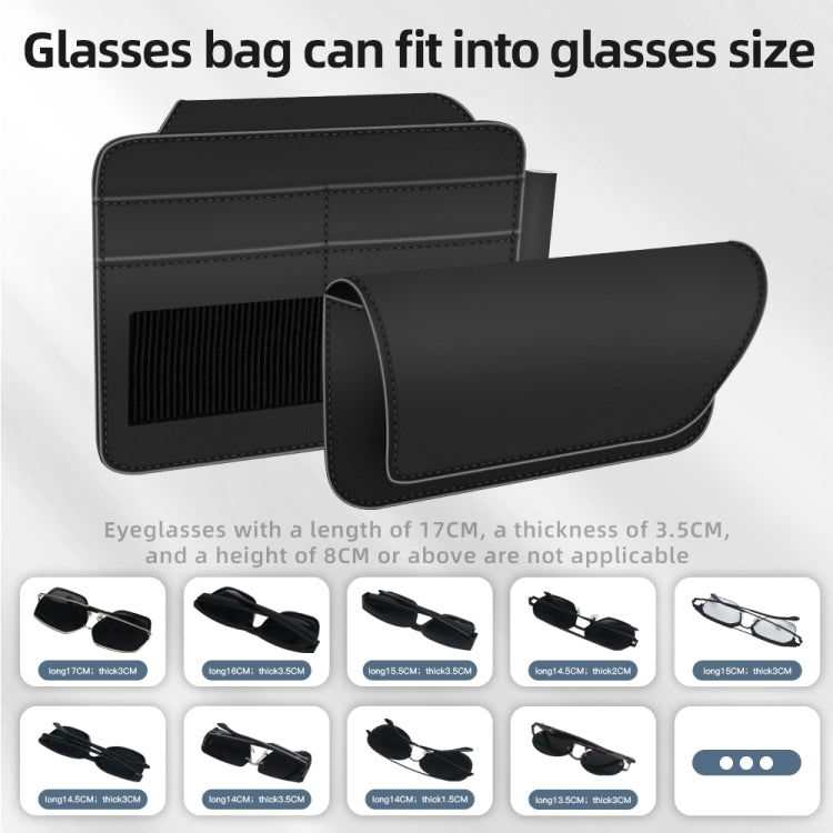 3073 Napa Texture Leather Car Removable Glasses Storage Bag
