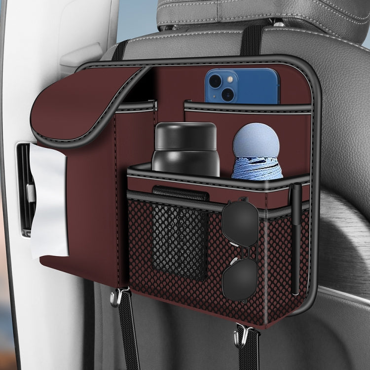 3087 Napa Texture Leather Car Seat Back Storage Bag