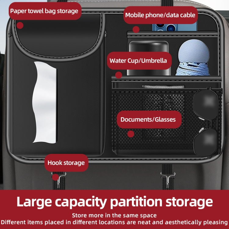 3087 Napa Texture Leather Car Seat Back Storage Bag