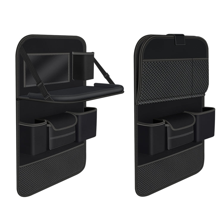 4041 Napa Texture Leather Car Seat Back Storage Bag Folding Dining Table